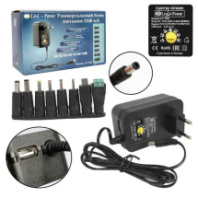 Блок питания - 3-12V/2,1A Live-Power LP1000, 1USB+8 переходников, с регулятором Блок питания - 3-12V/2,1A Live-Power LP1000, 1USB+8 переходников, с регулятором