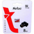 Карта памяти micro SD 8Gb Netac class 10 без адаптера н/р