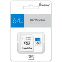 Карта памяти micro SD 64Gb SmartBuy Blue class 10 с адаптером UHS-I Карта памяти micro SD 64Gb SmartBuy Blue class 10 с адаптером UHS-I