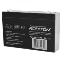 Аккумулятор 6V 7 Ah Robiton VRLA6-7.0 (Размеры: 151x34x94 мм)