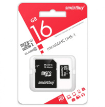 Карта памяти micro SD 16Gb SmartBuy class 10 UHS с адаптером