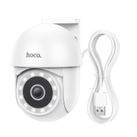 Видеокамера IP Hoco D2 Wi-Fi 3mp белая/3Mpx/2.8mm/ИК/PTZ/цветная/пластик/внешняя/128Gb Видеокамера IP Hoco D2 Wi-Fi 3mp белая/3Mpx/2.8mm/ИК/PTZ/цветная/пластик/внешняя/128Gb
