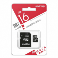 Карта памяти micro SD 16Gb SmartBuy class 10 с адаптером Карта памяти micro SD 16Gb SmartBuy class 10 с адаптером